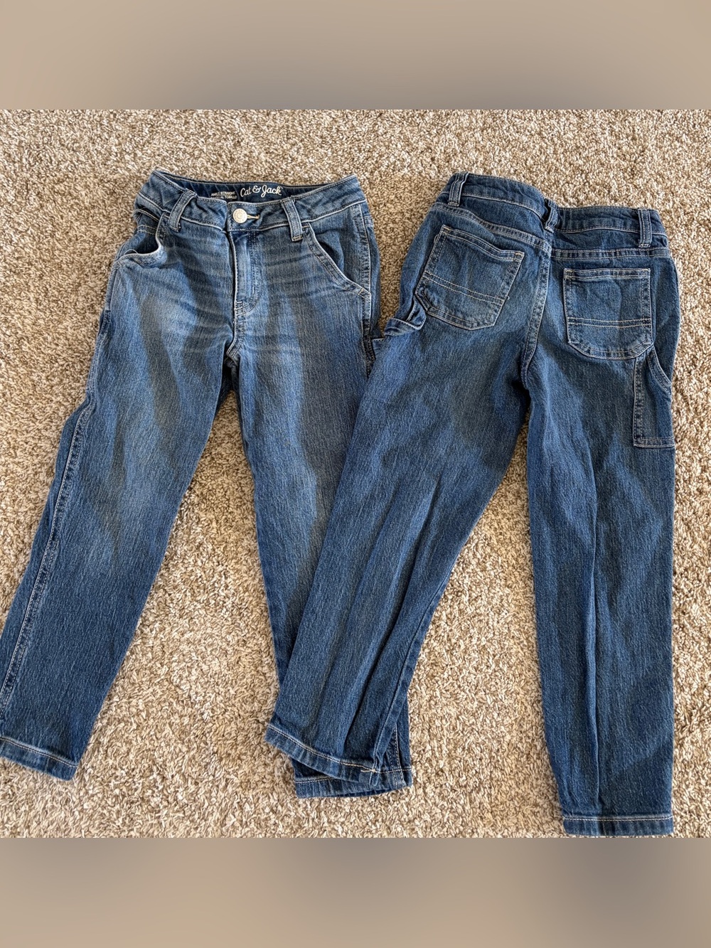 Twin Cat & Jack Girls Dark Blue Straight Leg Jeans - Classic Denim